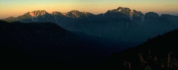 Tateyama and Tsurugidake from Tsubetaike Hutte