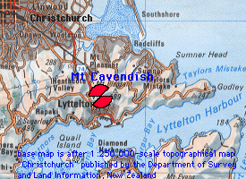 index map of Mt Cavendish
